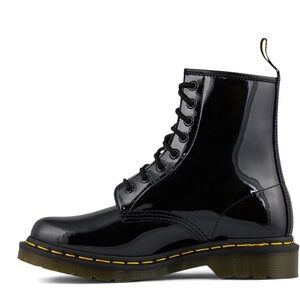 Doc Martins Black Patent Leather Lace-Up Boots